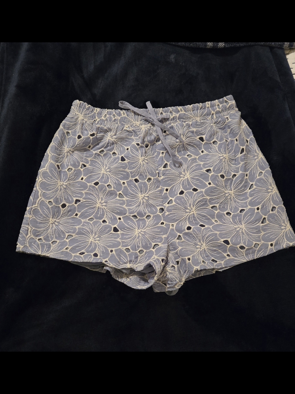 Lulu's Light Blue Embroidered Eyelet Shorts